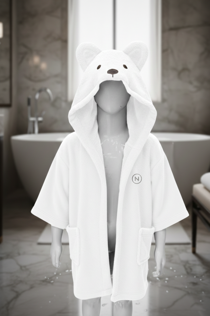 bathrobe kids white
