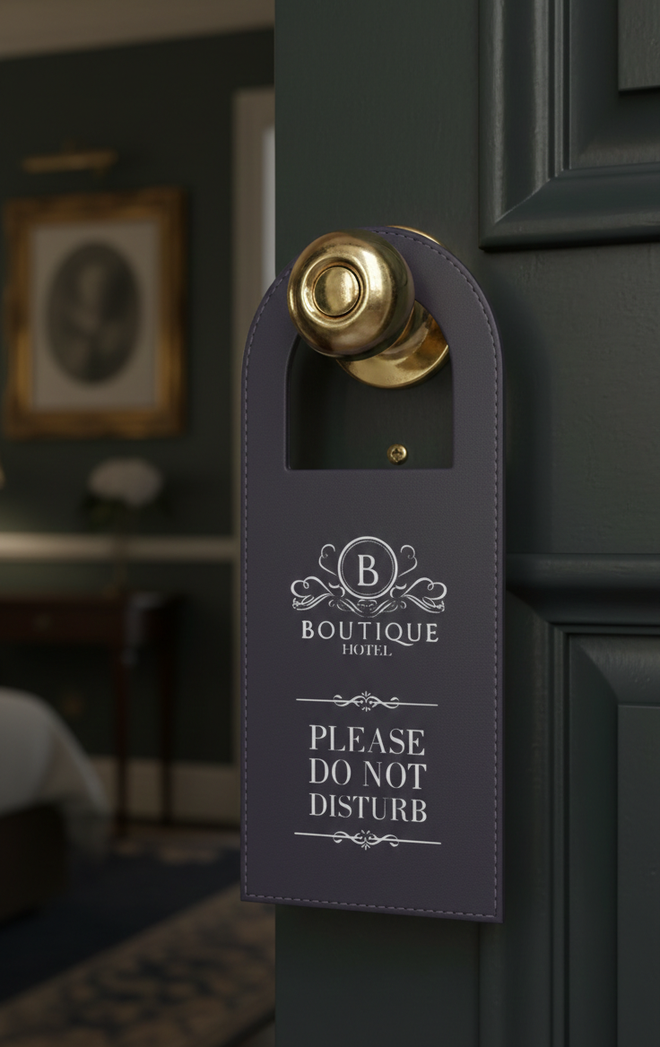 door sign boutique hotel