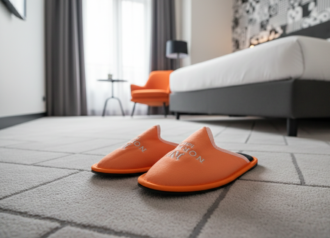 norman orange slippers